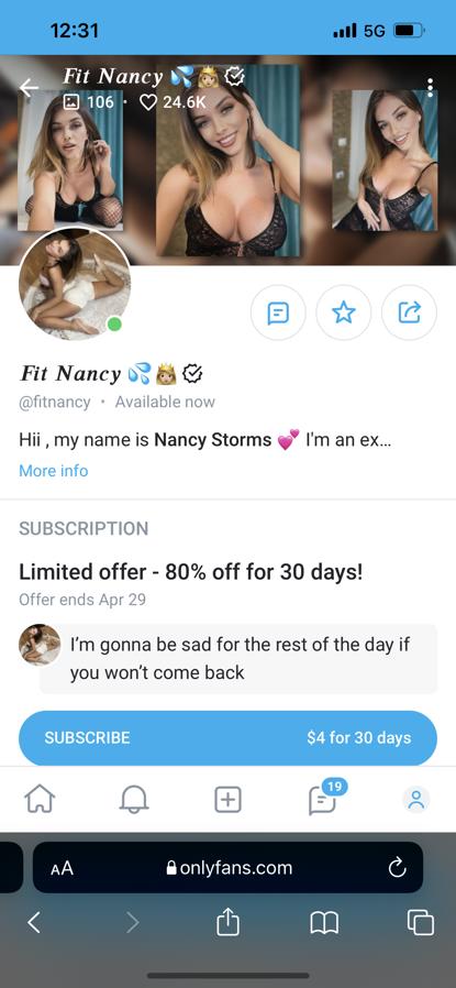 FitNancy / Nancy Storms / nancystorms Leaked profile